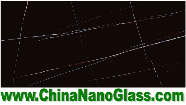 Marble-look Calacatta nano glass Slab TR042