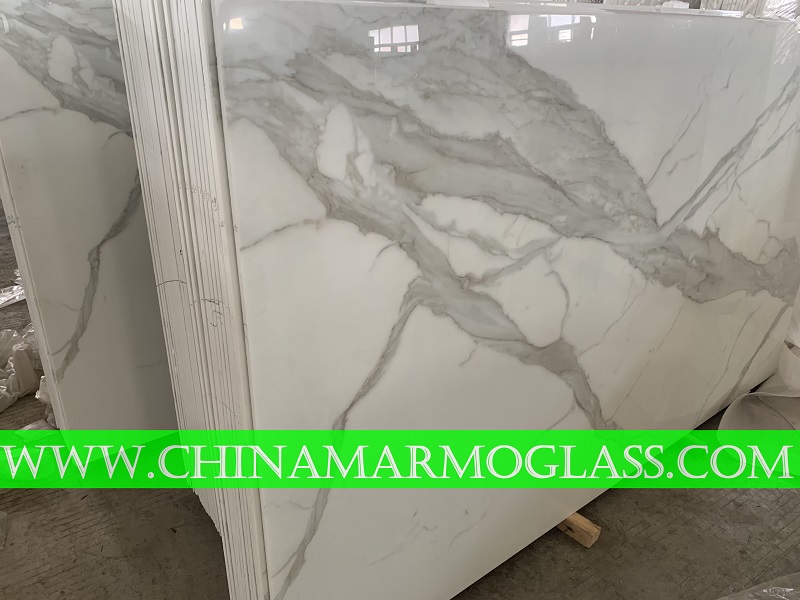 Calacatta Borghini Nano Glass Marble Slab